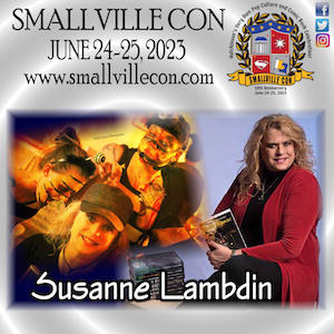 Susanne Lambdin headshot and cover art of her books