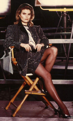 Modeling shot of a sitting Mariel