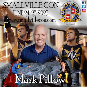 Mark Pillow and images as Nuclear Man with Christopher Reeve in Superman IV