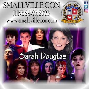 Sarah Douglas headshot and stills from her work